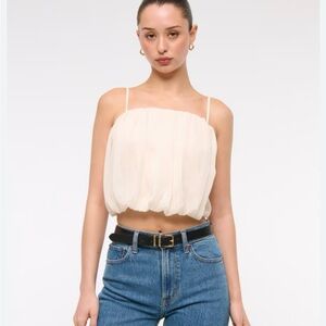 NWT Abercrombie & Fitch Sheer Bubble Hem Cami